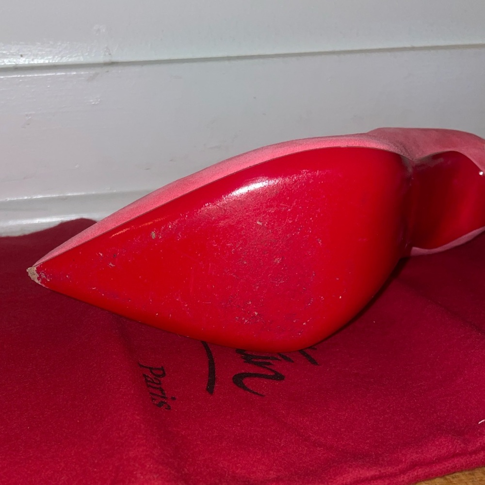 Christian Louboutin Pink Suede So Kate Heels - Picture 7 of 8